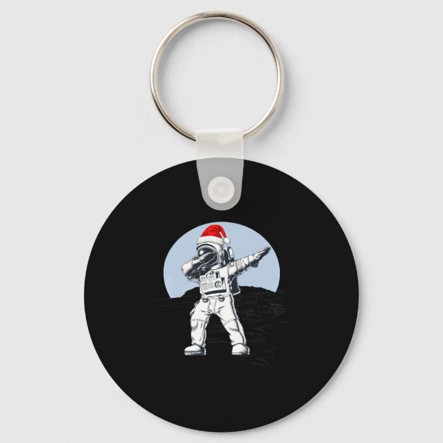 Chaveiro Astronauta Dab Sobre O Gráfico De Natal Do Espaço  (Frente)