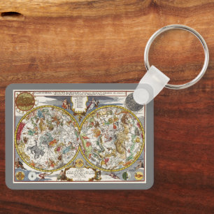 Chaveiro Astronomia do vintage, mapa celestial do
