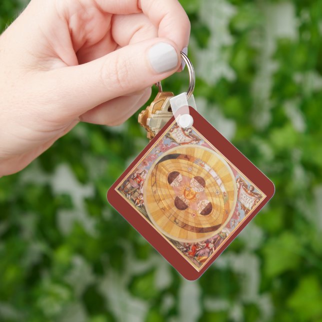 Chaveiro Astronomia Vintage, Sistema Solar Antiquado de Cop (Mão)