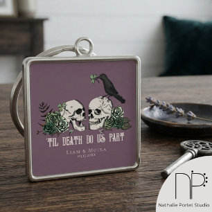 Chaveiro Até a Morte Blush Rosa Floral Caveira
