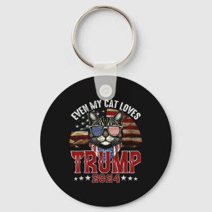 Chaveiro Até Meu Gato Adora Trump 2024 U.A. Bandeira Americ