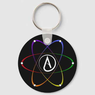 Chaveiro Atheist Atom Symbol Rainbow White