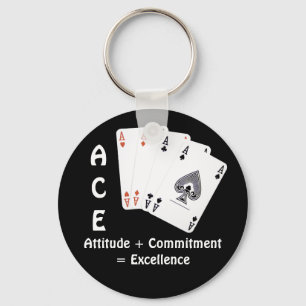 Chaveiro Atitude do ÁS + Compromisso = excelência