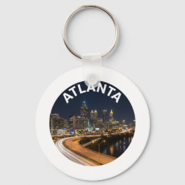 Chaveiro Atlanta Georgia Skyline, Night City Lights Souveni