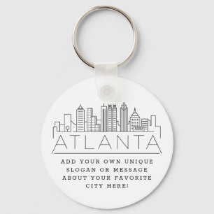Chaveiro Atlanta, Georgia Stylized Skyline Slogan Persona