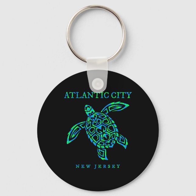 Chaveiro Atlantic City New Jersey Sea Turtle Boys Girls Tod (Frente)
