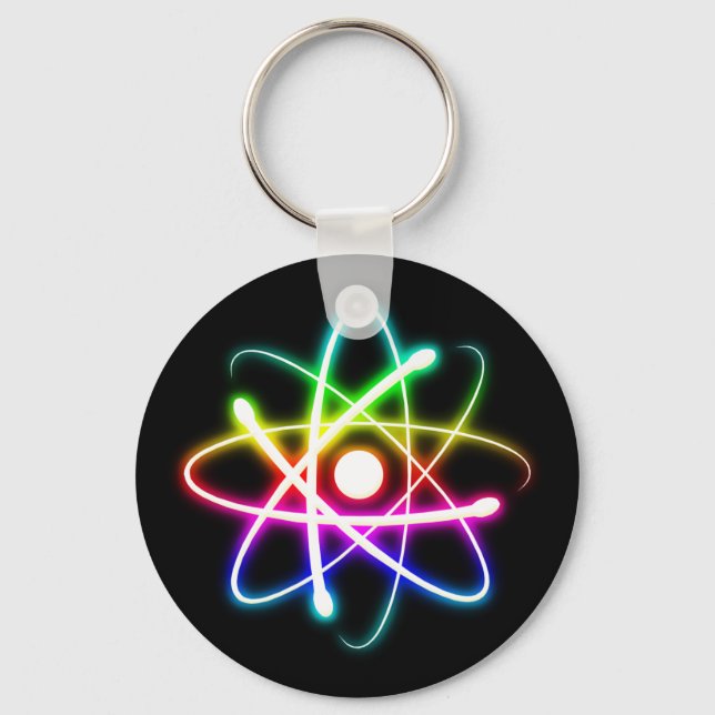 Chaveiro Atom brilhante colorido | GEEK (Frente)