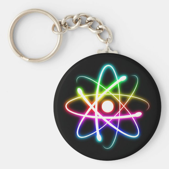 Chaveiro Atom brilhante colorido | GEEK (Frente)