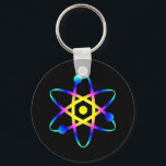 Chaveiro átomo de ciência<br><div class="desc">camisetas e presentes legal e geeks para nerd,  geeks e amantes da ciência. Camisetas,  roupas e equipamentos de ciência únicos e modernos para estudantes de ciência,  professores de ciência e geeks de ciência.</div>