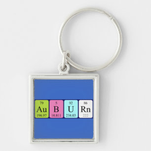 Chaveiro Auburn periodicamente keyring de nome de mesa