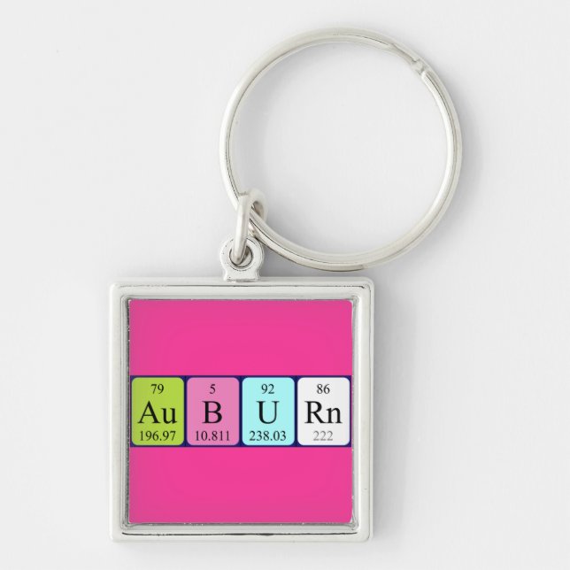 Chaveiro Auburn periodicamente keyring de nome de mesa (Frente)
