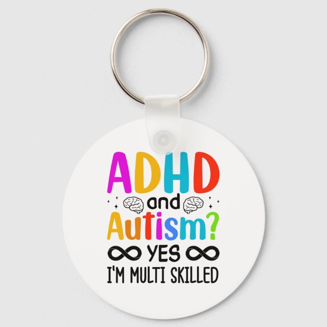 Chaveiro Audhdh neurodivergente com consciência de autismo (Frente)