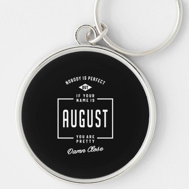 Chaveiro August Personalised Name Birthday Gift (Frente)