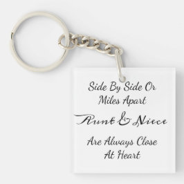 Chaveiro Aunt & Niece Quote – Side By Side or Miles Apart