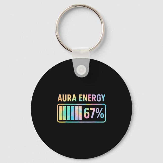 Chaveiro Aura Energy 67 Engraçado Seis Sete Meme Gen Alpha  (Frente)