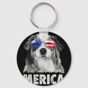 Chaveiro Aussie pastor australiano 4 de julho merica