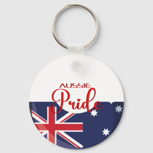 Chaveiro Aussie Pride Carregar: Abaixo Sob Anéis-Chave Espi