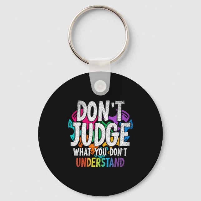 Chaveiro Autism Awareness Adult Uni-kids Black Short Sleeve (Frente)