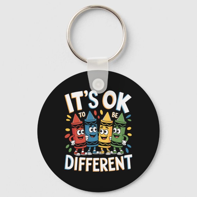 Chaveiro Autism Awareness It's Ok To Be Different Autistic  (Frente)