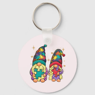 Chaveiro Autism Casal Gnome