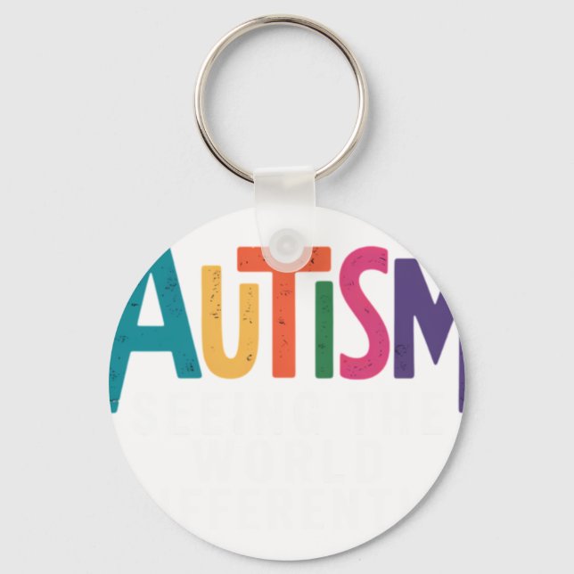 Chaveiro Autism Seeing The World Differently Support Autism (Frente)