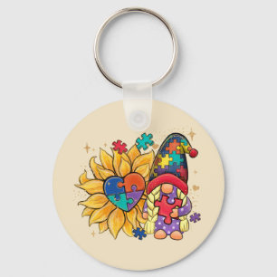 Chaveiro Autism Sunflower Gnomo