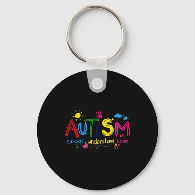 Chaveiro Autismo Aceite Compreender Consciência Autismo Do  (Frente)