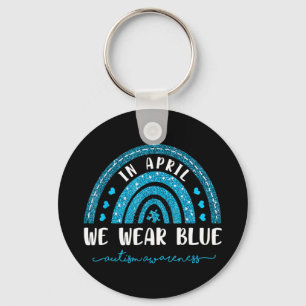Chaveiro Autismo Arco-Íris Em Abril Vestimos Autismo Azul