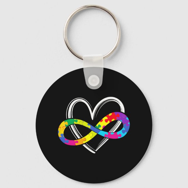 Chaveiro Autismo - Conscientista - Suporte a Infinity Heart (Frente)