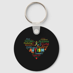 Chaveiro Autismo De Amor Coração Fita Suporte Saúde Mental