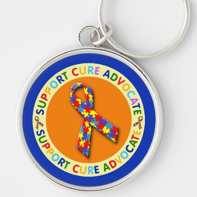 Chaveiro Autismo do advogado da cura do apoio (Frente)