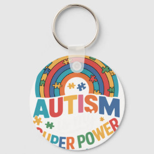 Chaveiro Autismo É Meu Super Poder ADHD Puzzle Conscientiza