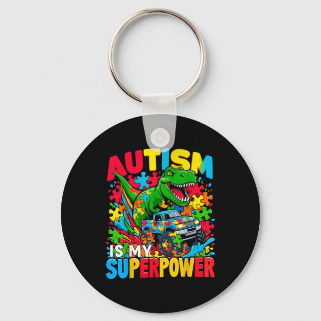 Chaveiro Autismo É Meu Superpoderoso Caminhão Monstro De Me (Frente)