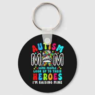Chaveiro Autismo Mãe Levantando Herói Bagunça Mensagem Bun