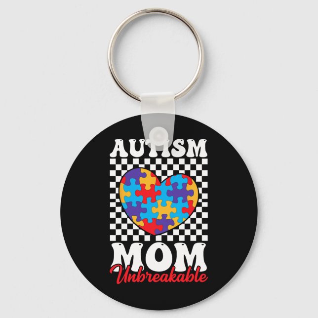 Chaveiro Autismo Mãe Quebra-cabeça do Coração Mãe Filho Aut (Frente)