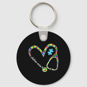 Chaveiro Autismo Mãe Quebra-cabeça Stethoscope Enfermeira A