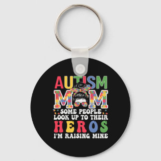 Chaveiro Autismo Mãe Raising - Hero Groovy Messy Bun Autism
