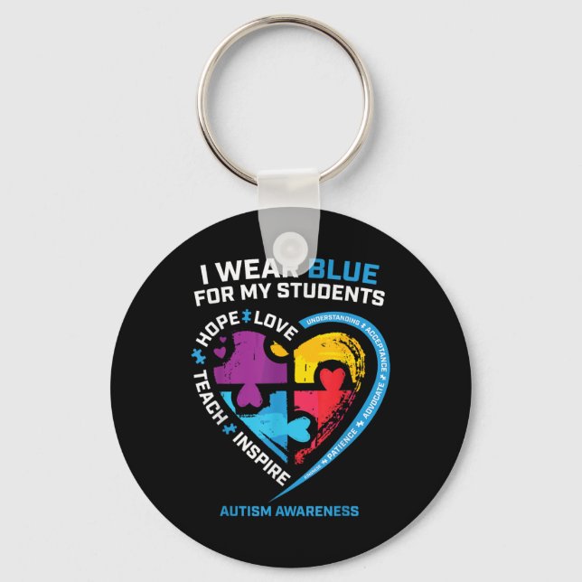 Chaveiro Autismo Professora Camisa Homens Professores Autis (Frente)