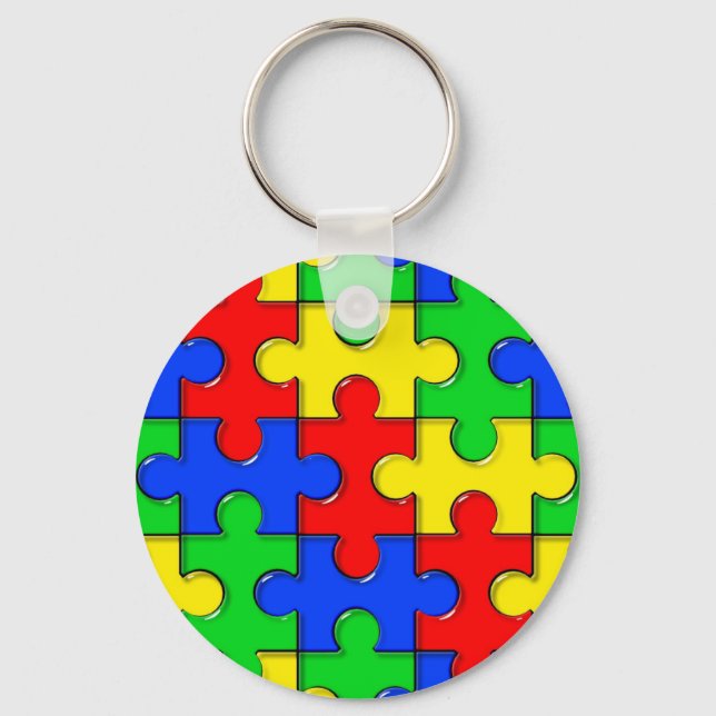 Chaveiro Autismo Quebra-cabeça (Frente)