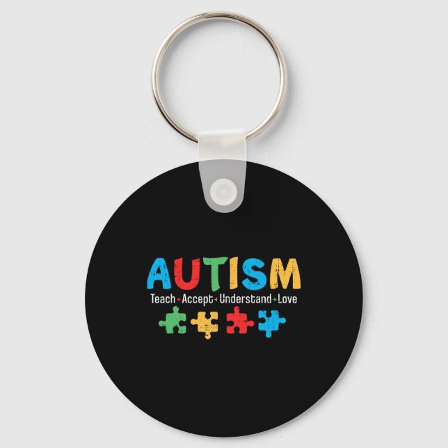 Chaveiro Autismo Sensibilização Professora Quebra-cabeça de (Frente)