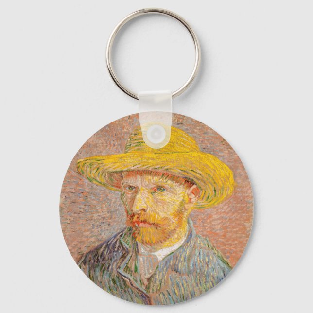 Chaveiro Autorretrato de Vincent Van Gogh com Chapéu de Pal (Frente)