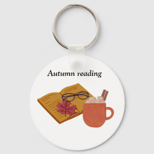 Chaveiro Autumn Cozy Vibes - Cacau quente, Livro e Folhas d