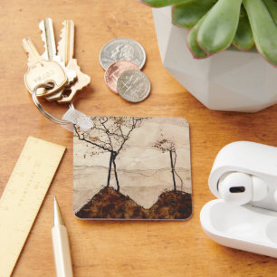 Chaveiro Autumn e Árvores por Egon Schiele, Vintage Art