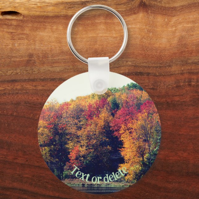 Chaveiro Autumn Foliage Pond Nature Personalizado (Frente)