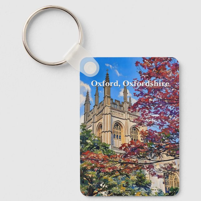 Chaveiro Autumn Spires - Catedral de Oxford em outono (Frente)