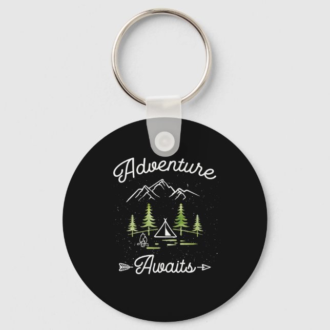 Chaveiro Aventura Espera Acampamento Hiking Viagens Roupa E (Frente)