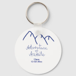 Chaveiro Aventura espera coração de montanha azul adicionar