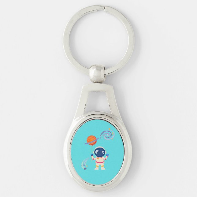 Chaveiro Aventuras de desenho animado espacial. (Frente)