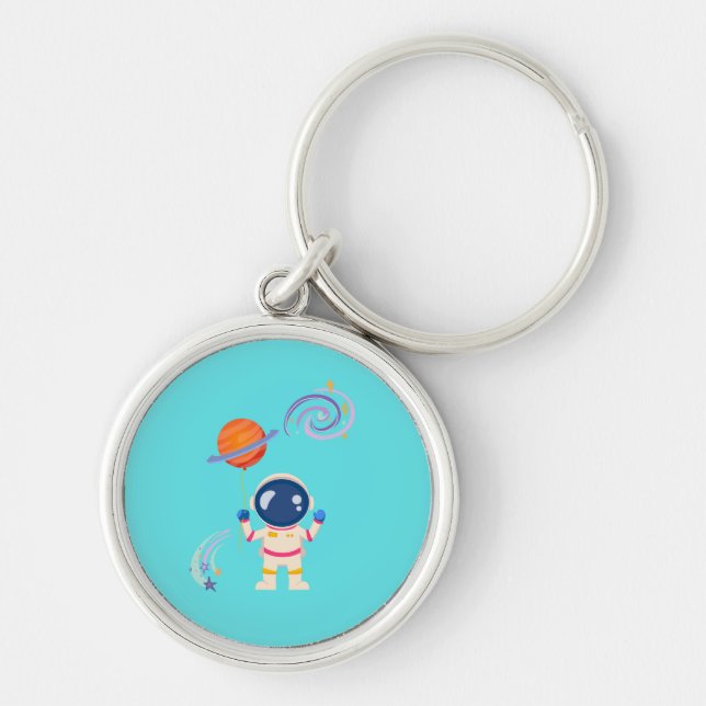 Chaveiro Aventuras de desenho animado espacial. (Frente)