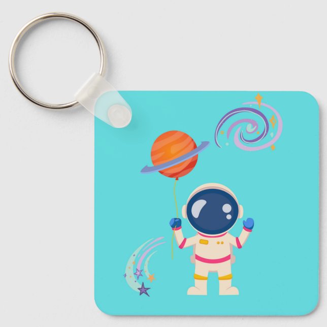 Chaveiro Aventuras de desenho animado espacial. (Frente)